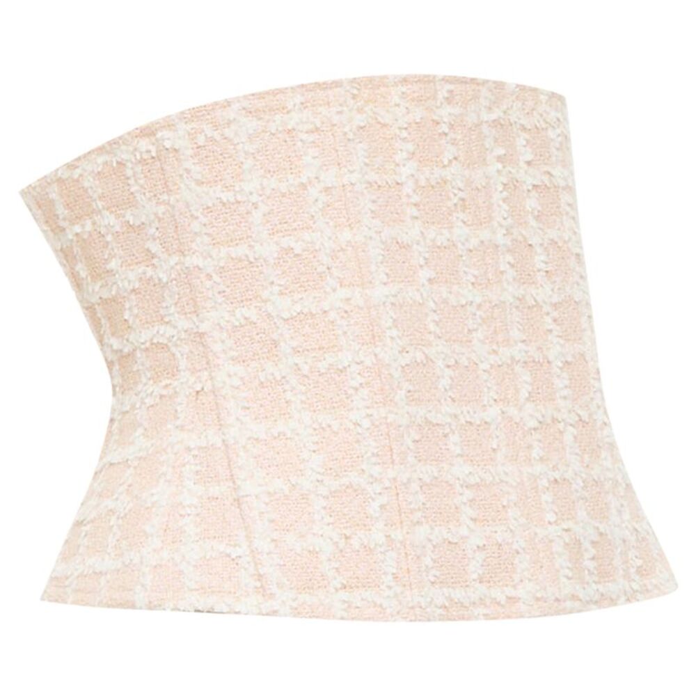 Chanel checker tweed silk lined boned corset belt - Picture 3 of 6